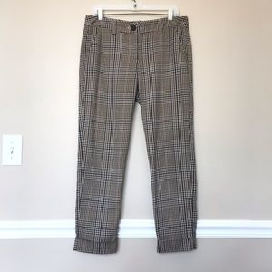 NWOT cAbi PLAID TROUSERS pockets, cuffed ankle